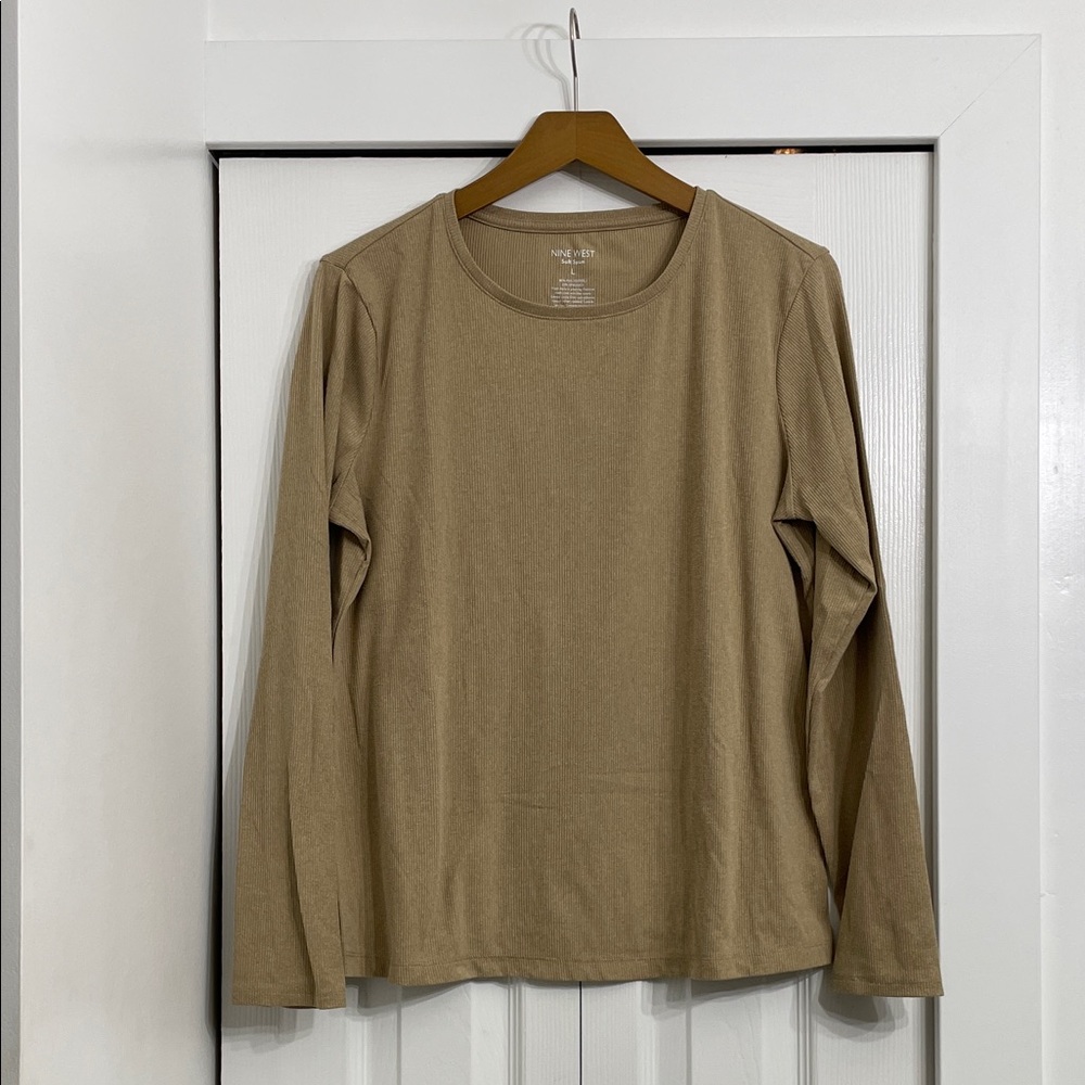 Nine West Ribbed Tan Top